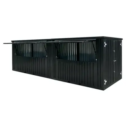 FLAT PACK CONTAINER 8×2 METERS BLACK RAL 9005