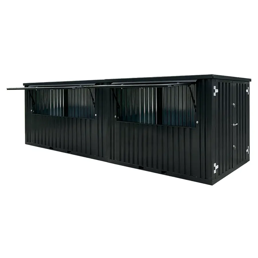 Bar-Container-8x2-RAL-9005-2.webp FLAT PACK CONTAINER 8ร2 METERS BLACK RAL 9005