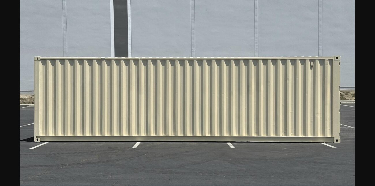 30ft refurbished storage container long side view showing Corten steel panels - Cargo Co Pty Ltd